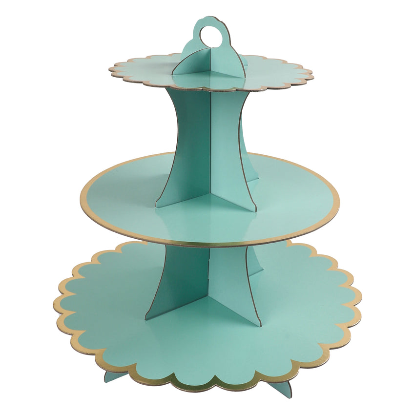 Gold Foil Scalloped Cupcake stand - 3 tier