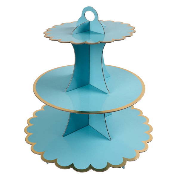 Gold Foil Scalloped Cupcake stand - 3 tier