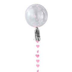 Helium Bobo Balloon with Confetti & Tassle Set - Pink