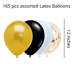 Black & Gold DIY Balloon garland arch - 167/Pk