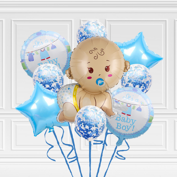 It's a Baby Boy Balloon Bouquet Blue – Pk / 9