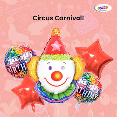 Circus Clown Balloon Bouquet - Pk / 5