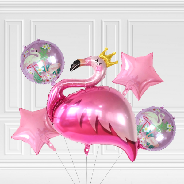 Royal flamingo Balloon Bouquet - Pk / 5