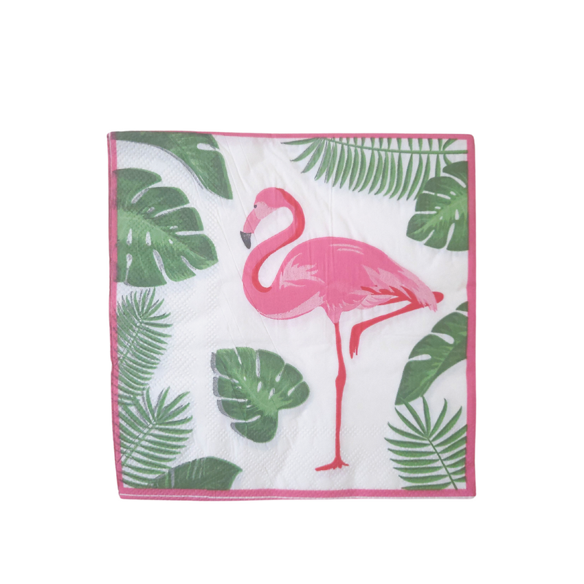 Tropical Flamingo 2 Ply Paper Napkins - Pack of 40 Sheets