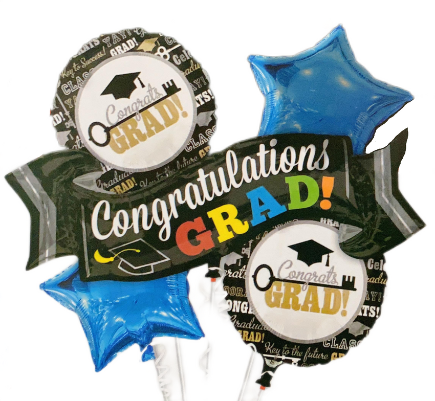 Giant Congratulations Grad Balloon Bouquet - Pk / 5