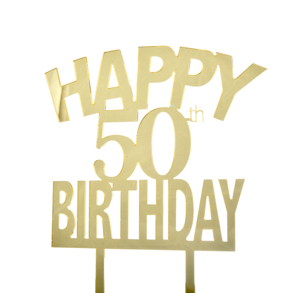 Happy 50th Birthday Acrylic Cake Topper