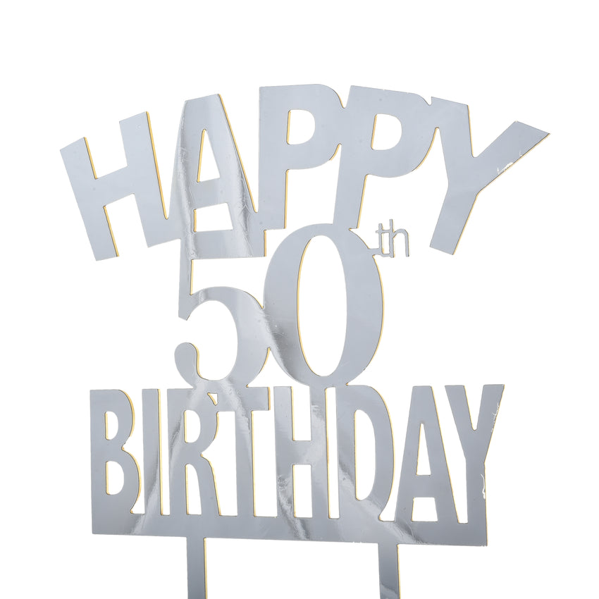 Happy 50th Birthday Acrylic Cake Topper