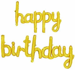 Cursive Gold "Happy Birthday" Letter Foil Balloon