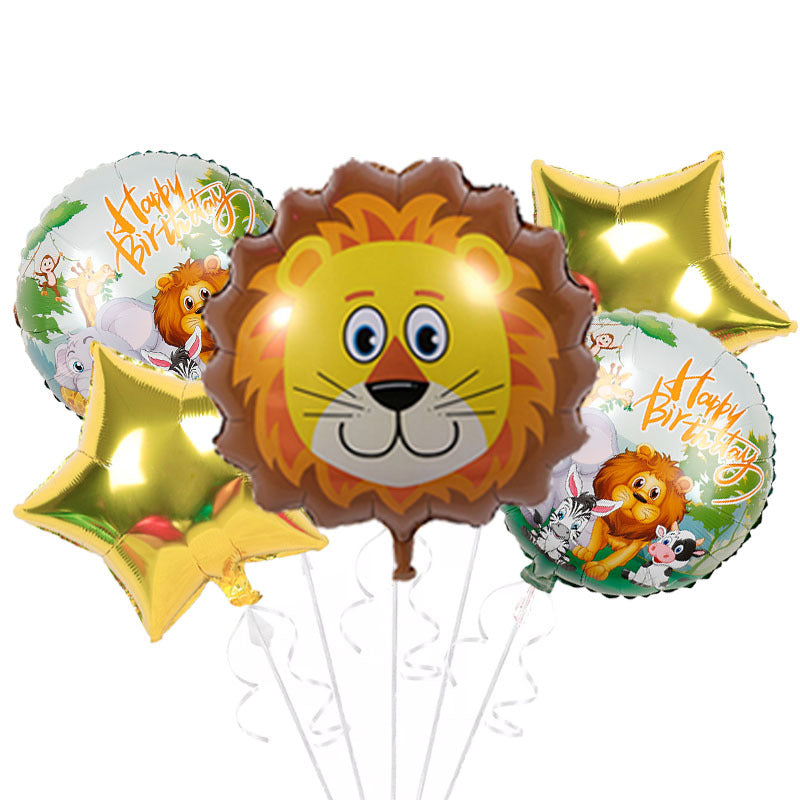 Jungle Animals Balloon Bouquet - Pk / 5