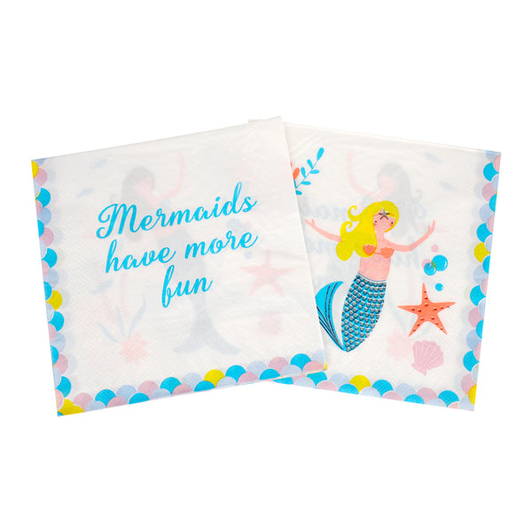 Fun Mermaid Paper Napkins - 40 / Pack