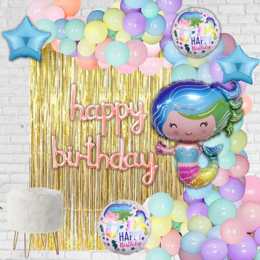 Mermaid Under the Sea Happy Birthday DIY Balloon garland arch - 210/Pk