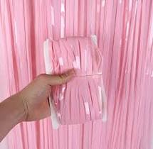 Macaron Pastel colors Fringe Foil Curtain (3ft x 6ft Each) x 3