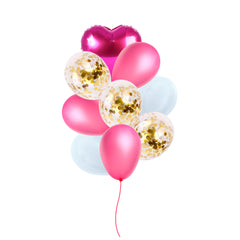 Pink & Gold Balloon Bouquet -  9/pack