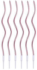 Twisty Curly Rose Gold Metallic Tall Candles - 6 / Pk