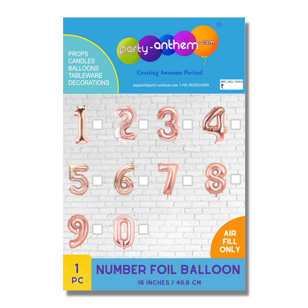 Rose gold Number Foil Balloon- 16 inches
