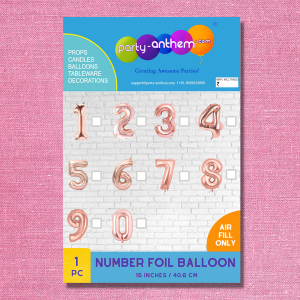 Rose gold Number Foil Balloon- 16 inches