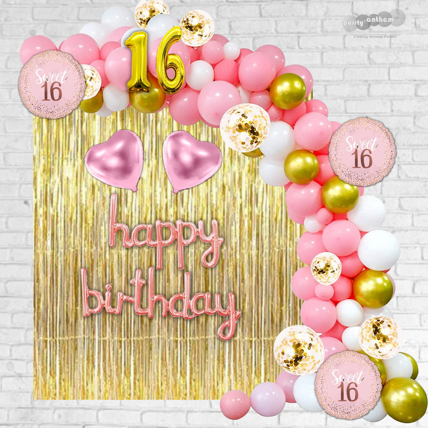 Sweet Sixteen 16 DIY Balloon garland arch - 218/Pk