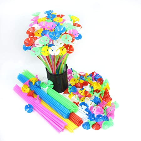 Balloon Sticks & Base Multicolor - 50 / Pack