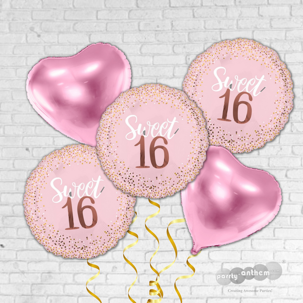 Sweet 16 Balloon Bouquet - Pk / 5